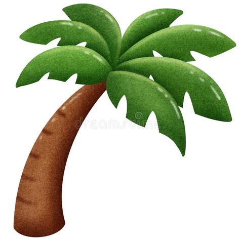 Simple And Cute Coconut Tree On The Beach Stock Image Illustration Of