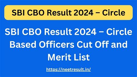 Sbi Cbo Result Circle Based Officers Cut Off And Merit List