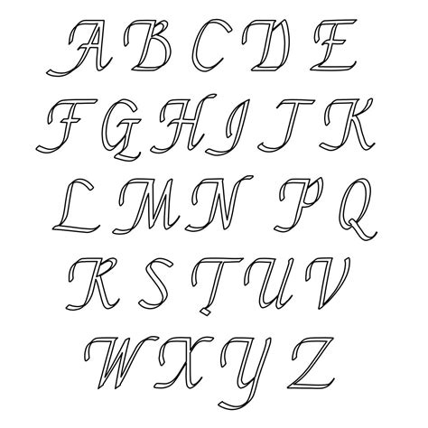 Printable Cursive Letter Stencils | Fancy and Stylish Fonts