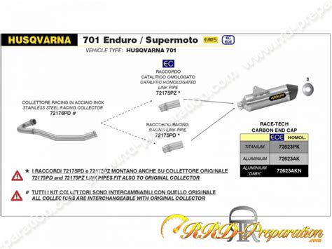 Ligne D Chappement Compl Te Arrow Race Tech Pour Husqvarna