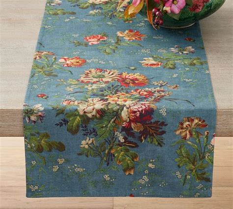 Meadow Floral Organic Cotton Table Runner Pottery Barn