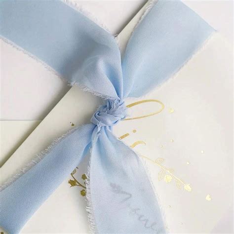 Blue Chiffon Ribbon Stripe Chiffon Ribbon Light Blue Craft Ribbon Silk