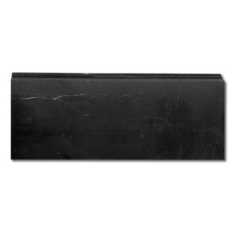 Nero Marquina Black Marble 5x12 Baseboard Trim Molding Honed Stone