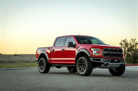 Ford F Raptor Red Vorsteiner Venom Rex Wheel Front