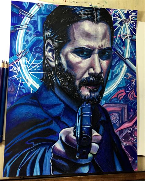 John Wick Drawing Etsy