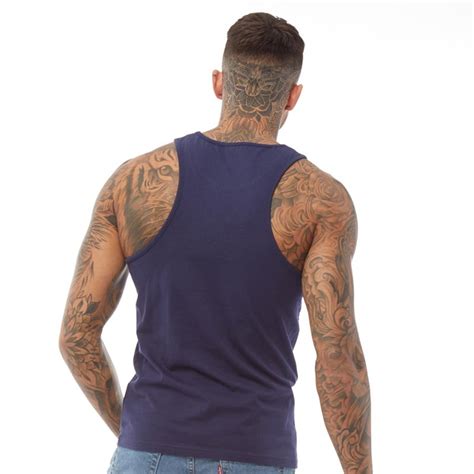 Buy Fluid Mens Plain Muscle Back Vest Navy