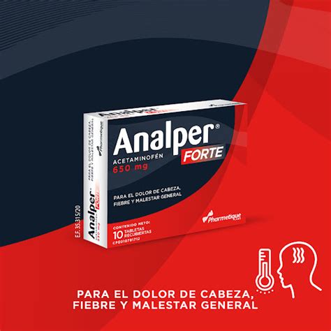 Analper Forte Acetaminofén 650 Mg Pharmetique Labs X 10 Tabletas