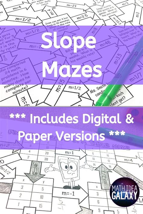 Slope Digital Activity Math Maze Slope Math Math