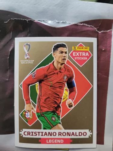 Busca Extra Sticker Estampa Cristiano Ronaldo Dorado Qatar A La