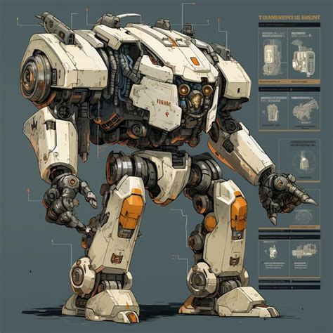 Premium AI Image | A sci fi big robot 3d render white background