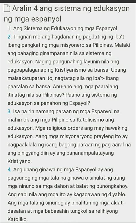 Ano Ang Edukasyon Sa Panahon Ng Mga Espanyol Brainly Ph