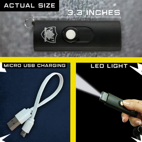 Stun Gun And Pepper Spray Self Defense Keychain Weapon Set The Home