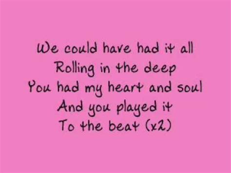 Adele - Rolling in the Deep - lyrics - YouTube