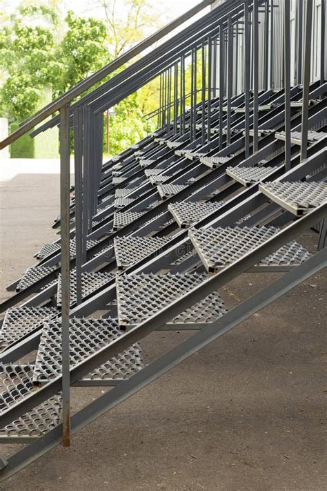 External Staircase Row Of External Metal Steps Detail Of Electro