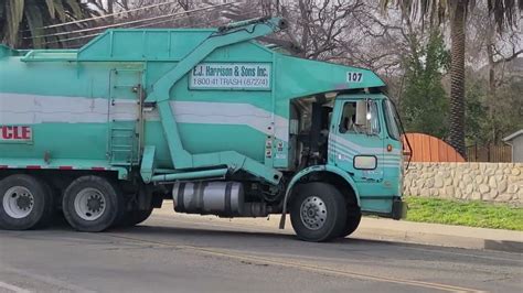 Ej Harrison Volvo Frontloader Garbage Truck 107 On Greenwaste Youtube