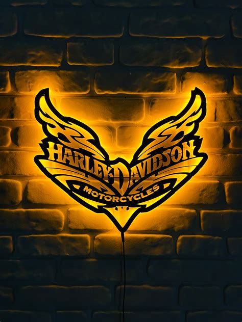 Harley Davidson Led Sign Motorcycles Fans Wall Decor Etsy Uk