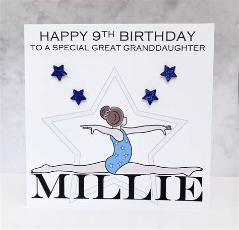 Personalised Gymnast Birthday Card Girls Birthday Card Etsy Uk