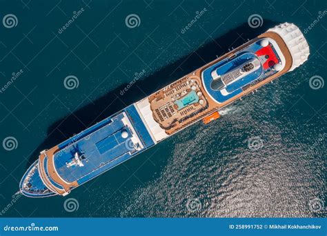 Top View Of Anchored Cruise Ship Stock Photo Image Of Ocean