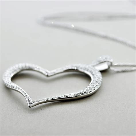 Diamond Gold Tilted Heart Drop Pendant For Sale At 1stDibs Tilted