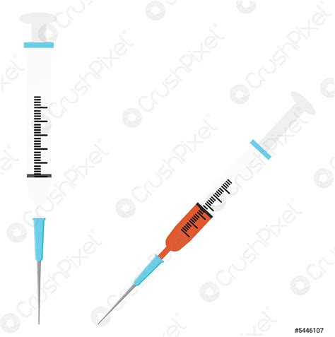 Inyección médica, ilustración, vector sobre fondo blanco - vector de ...