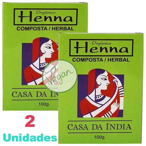 Kit Hennas Composta Herbal Natural Para Os Cabelos Comercial Meec