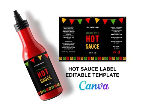 Hot Sauce Labels Mexican Style Hot Sauce Customize Hot Sauce Labels