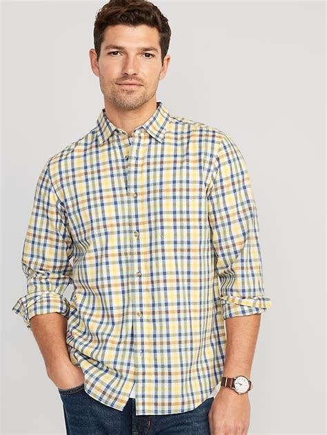 Old Navy Regular Fit Built In Flex Patterned Everyday Shirt For Men