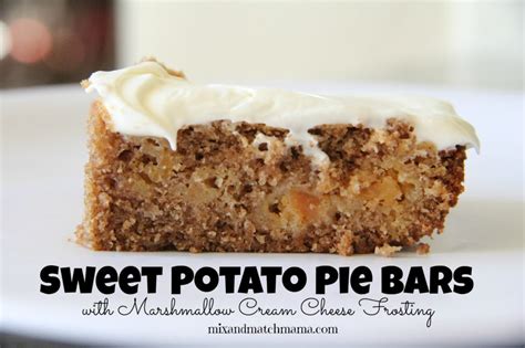 Bar Sweet Potato Pie Bars With Marshmallow Cream Cheese Frosting