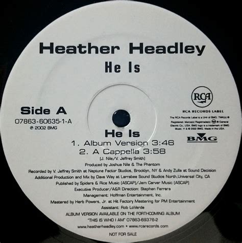 Heather Headley He Is 2002 Vinyl Discogs