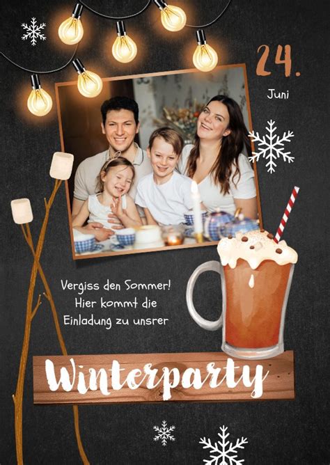 Winterparty Einladung Mit Foto Und Send A Smile