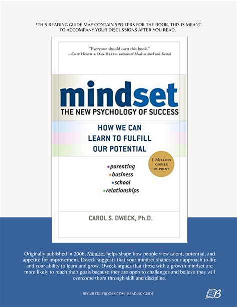 Mindset The New Psychology Of Success By Carol S Dweck Book Club Guide — Beguiled By Books