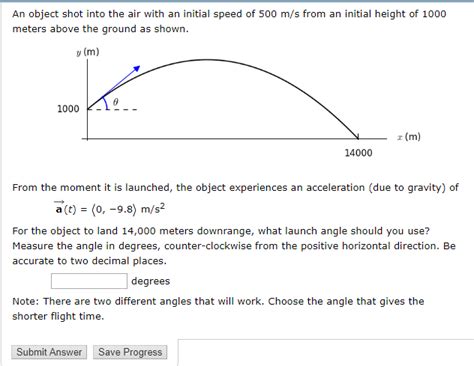 Solved An Object Shot Into The Air With An Initial Speed Of Chegg