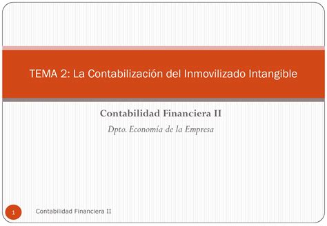 Tema 2 Contabilidad Del Inmovilizado Intangible Contabilidad