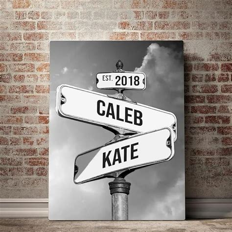 Personalized Crossroads Street Sign For Couples Best T For Сouple Custom Name And Date