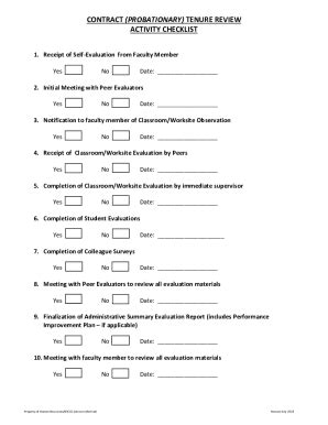 Fillable Online Promotion And Tenure Tenure Policy Contracts