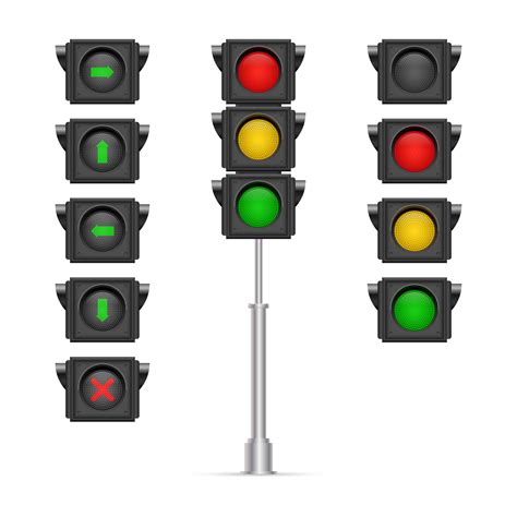 Set Of Traffic Lights Isolated Vector Art At Vecteezy