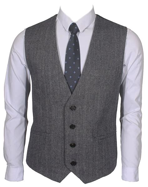 Country Groom Vests Farm Wool Herringbone Tweed Vests Custom Made