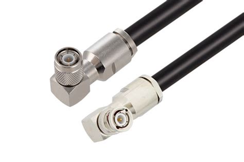 Tnc Male Right Angle To Bnc Male Right Angle Cable Using Rg Coax