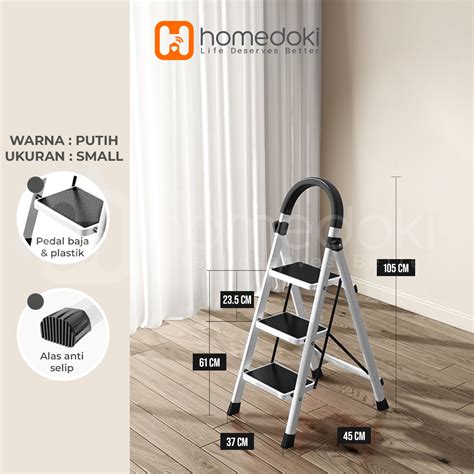 Homedoki Tangga Rumah Lipat Tangga Besi Lipat Step Household Steel