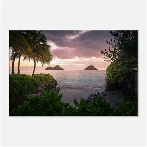 Lanikai Tropical Landscape Photo Print Hawaii Mokulua Ilsands Fine Art Wall Decor On Canvas Or