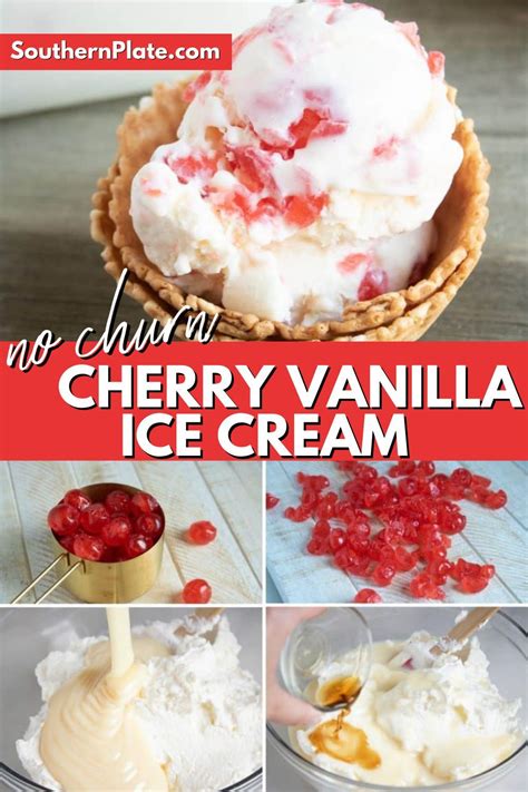 No Churn Cherry Vanilla Ice Cream Recipe Homemade Ice Cream Easy