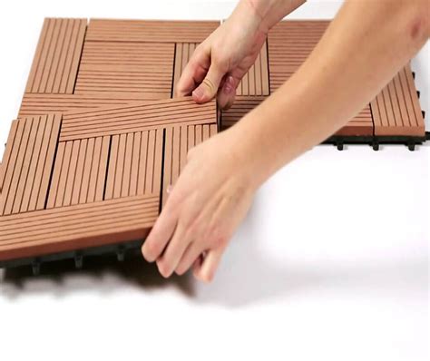 WPC DIY Decking Wood Plastic Composite Interlocking Floor Decking Tiles