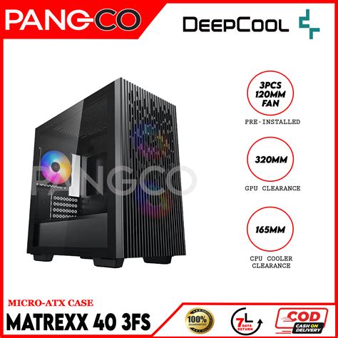 DeepCool Matrexx 40 3FS Essential Micro ATX Case Three 120mm Tri Color