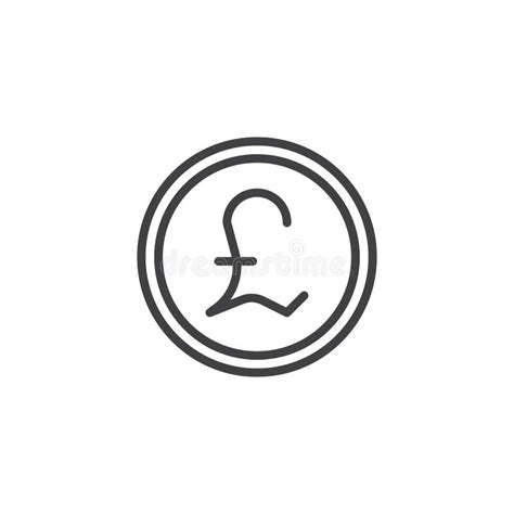 Pound Coin Outline Icon Stock Vector Illustration Of Finance