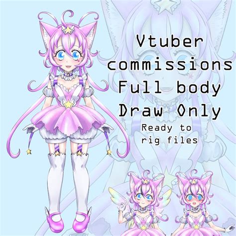 Vtuber Model Live2d Commission Full Body Drawing Art Only Etsy Ireland