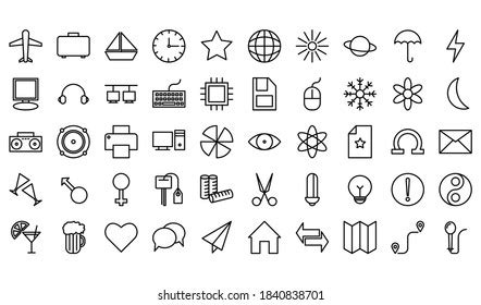 Misc Icon Pack Icons Minimalist Concept Stock Vector (Royalty Free) 1840838701 | Shutterstock