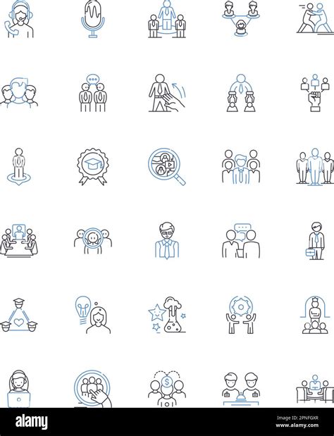 Employee Retention Line Icons Collection Engagement Loyalty Benefits