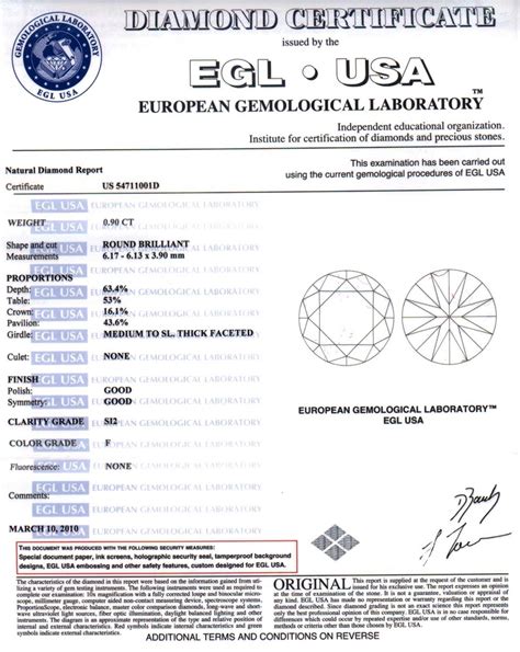 Diamantzertifikat Gemmologisches Zertifikat