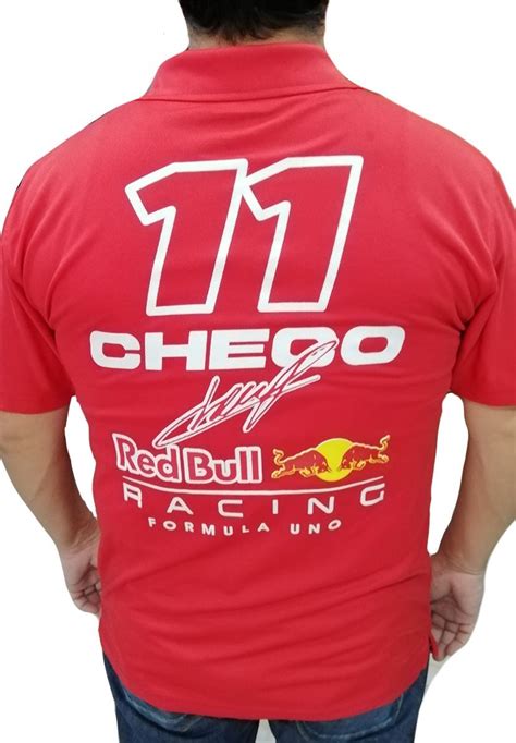 Playera Polo Red Bull Checo Perez Formula Escuderia Hombre Env O Gratis