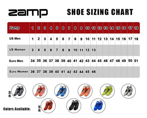 Racing Shoe Size Chart A Visual Reference Of Charts Chart Master